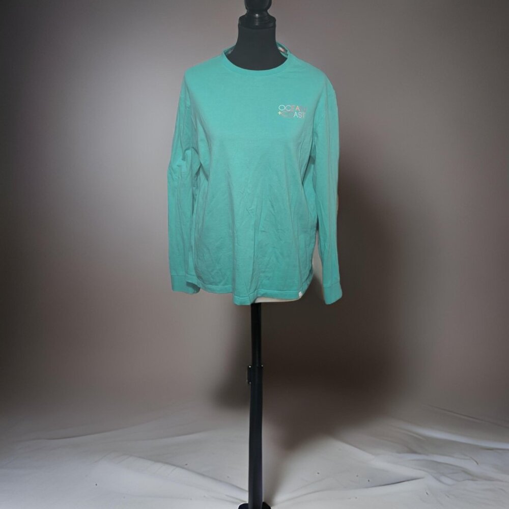 Ocean Coast Unisex Size M Long Sleeve Teal Performance Apparel
